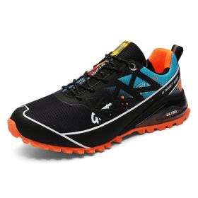 Men's Outdoor Off-road Running Shoes Air Cushion Mountaineering (Option: Bright Orange-44)