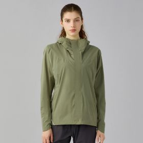 Autumn Winter Wool Lined Warm Soft Shell Jacket Windproof Safety Reflective Tape Breathable (Option: Dark Fog Green-XS)