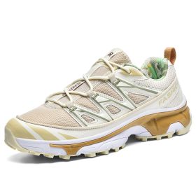 Running Shoes Mesh Sneakers Hiking Boots (Option: Vanilla Color-42)