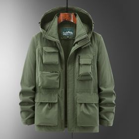 Outdoor Shell Jacket Overalls Jacket (Option: Army Green-XXXL)